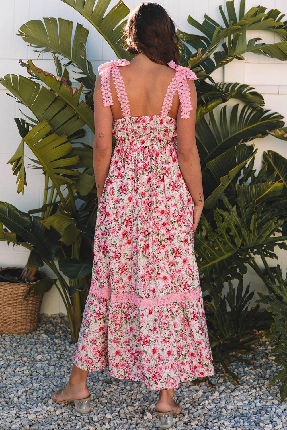 Pink Floral Maxi Dress