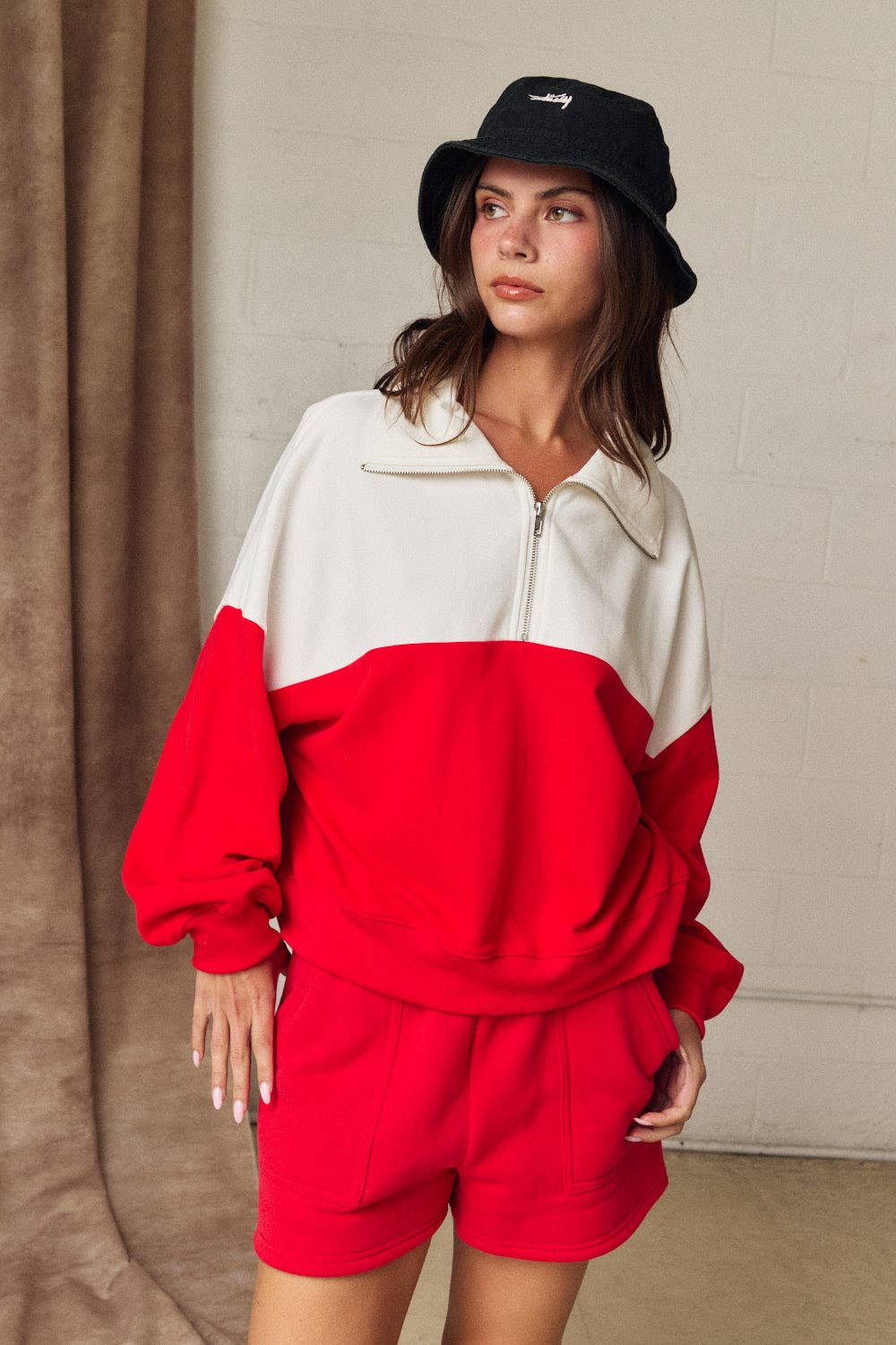 GA Colorblock Half Zip Pullover Relaxed Fit