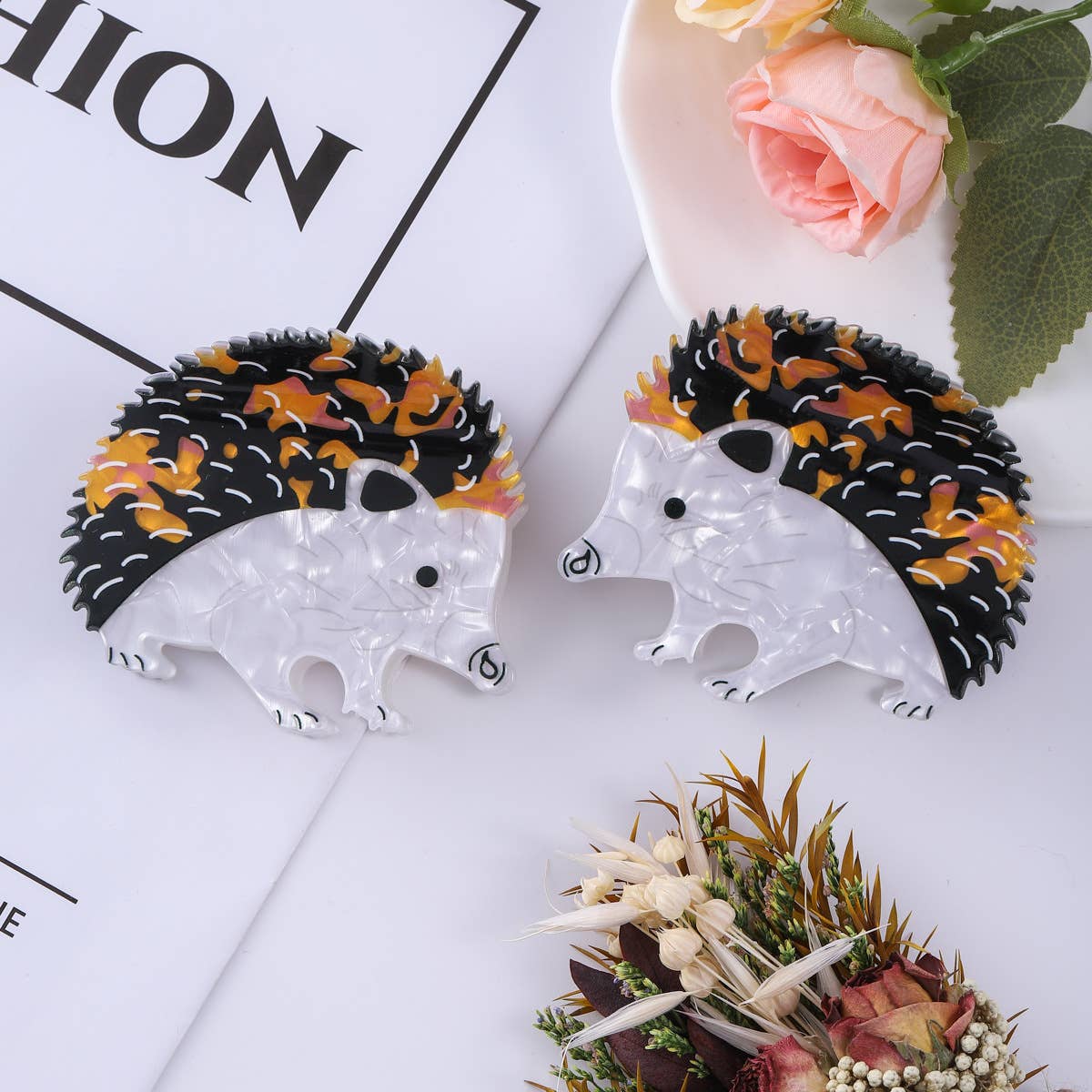 Hedgehog Animal Hair Claw Clip