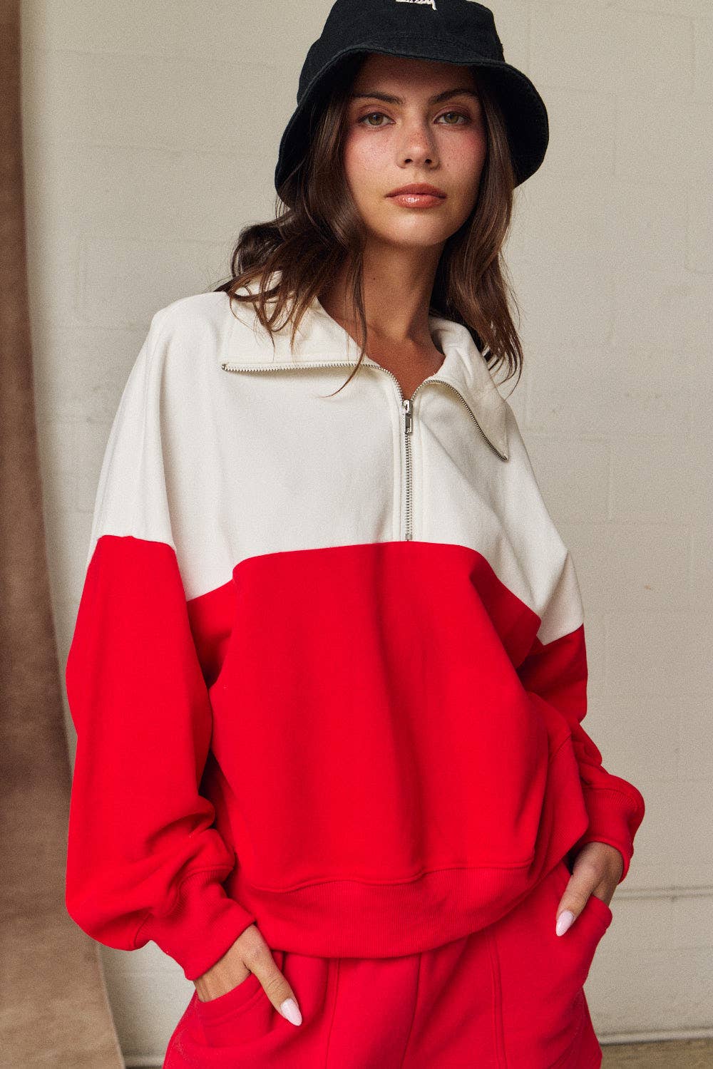 GA Colorblock Half Zip Pullover Relaxed Fit