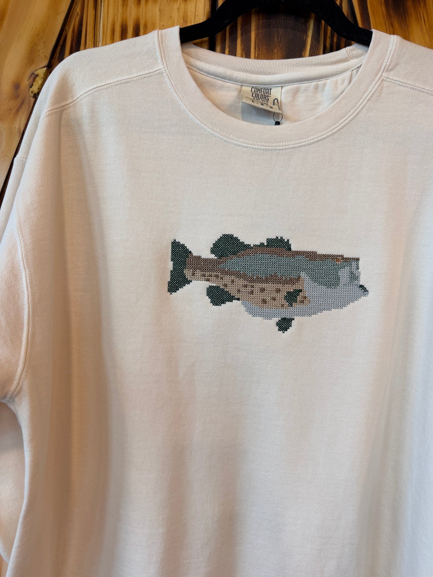 Embroidered Cross Stitch Bass Sweatshirt