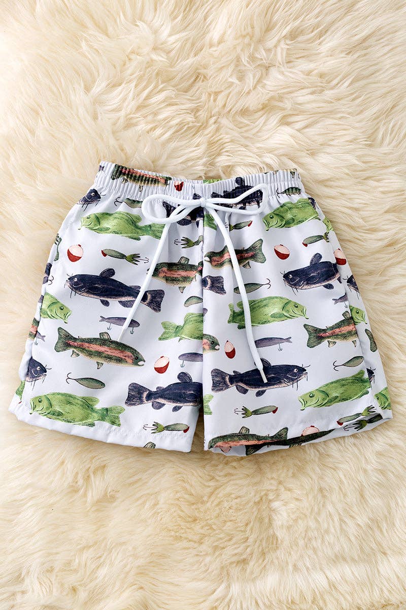 Youth Fish Swim Trunks