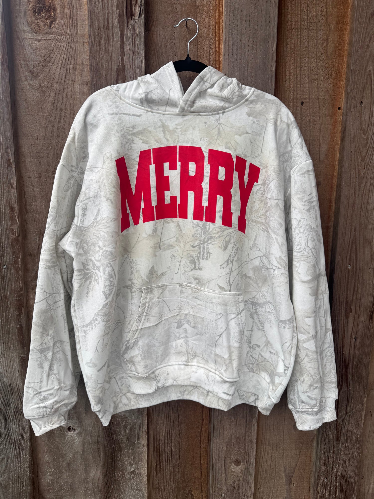 Merry White Camo Hoodie