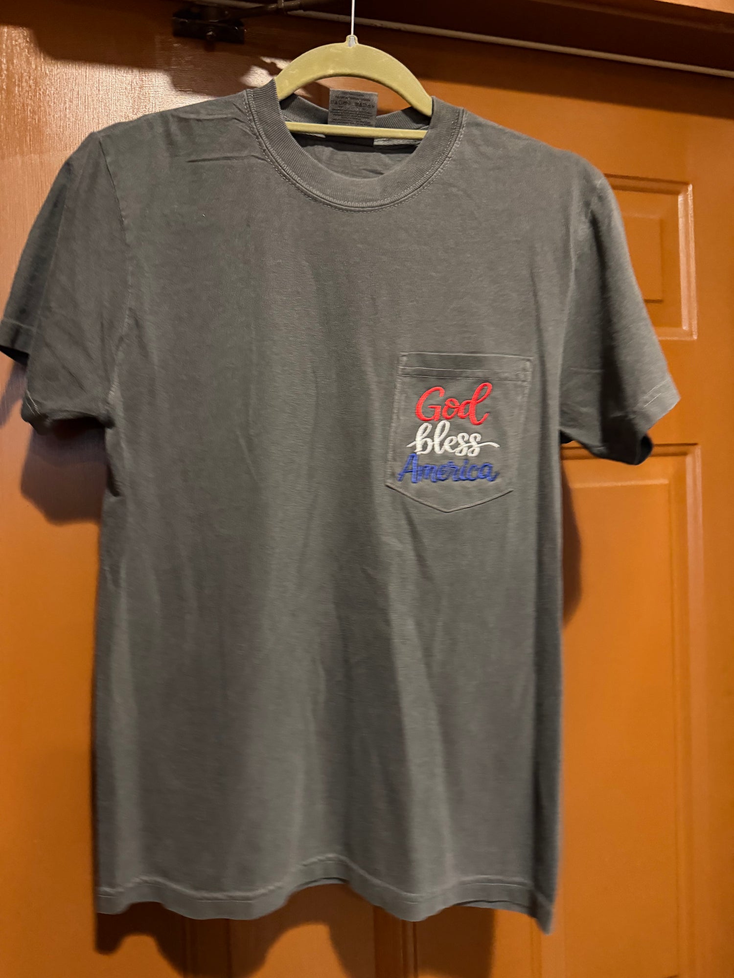 God Bless America Emrboidered Tee