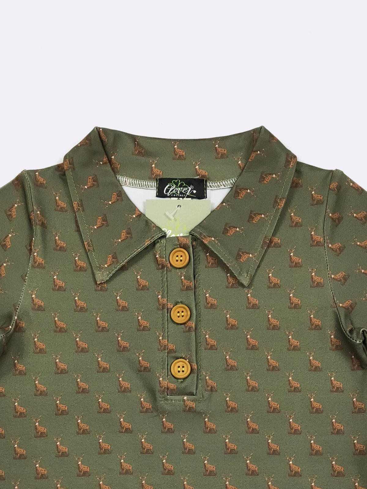 Hunter Green Buck Boy Collar Shirt