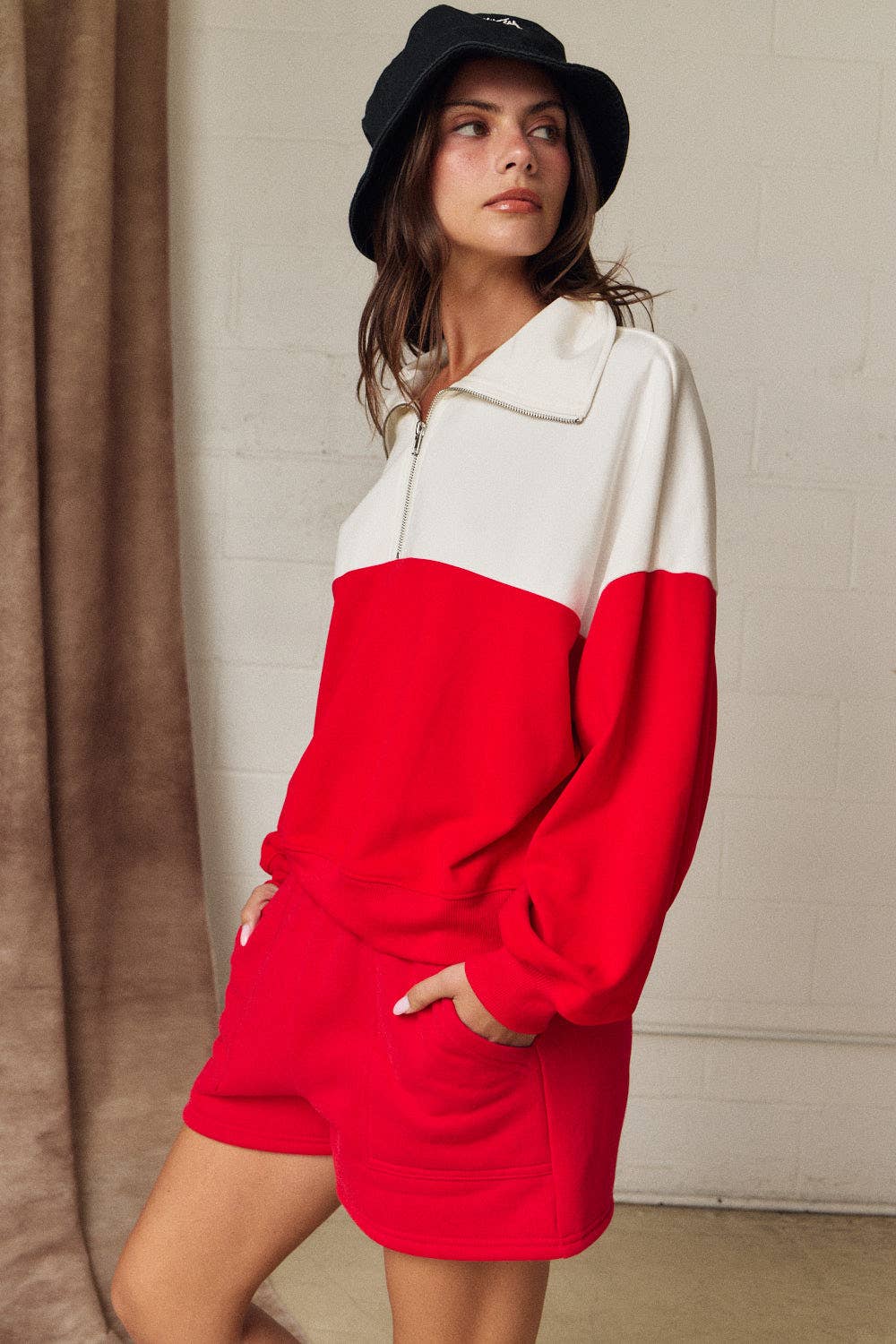GA Colorblock Half Zip Pullover Relaxed Fit