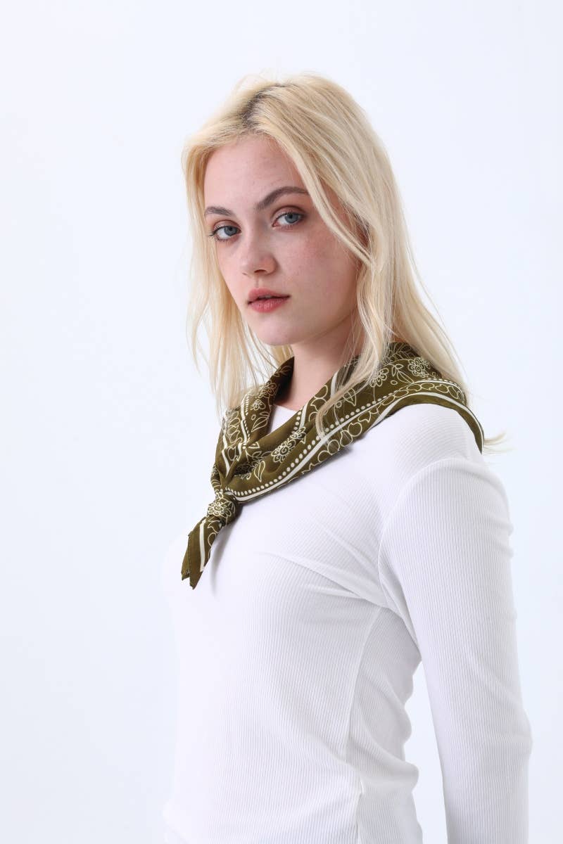 Olive Floral Dot Scarves