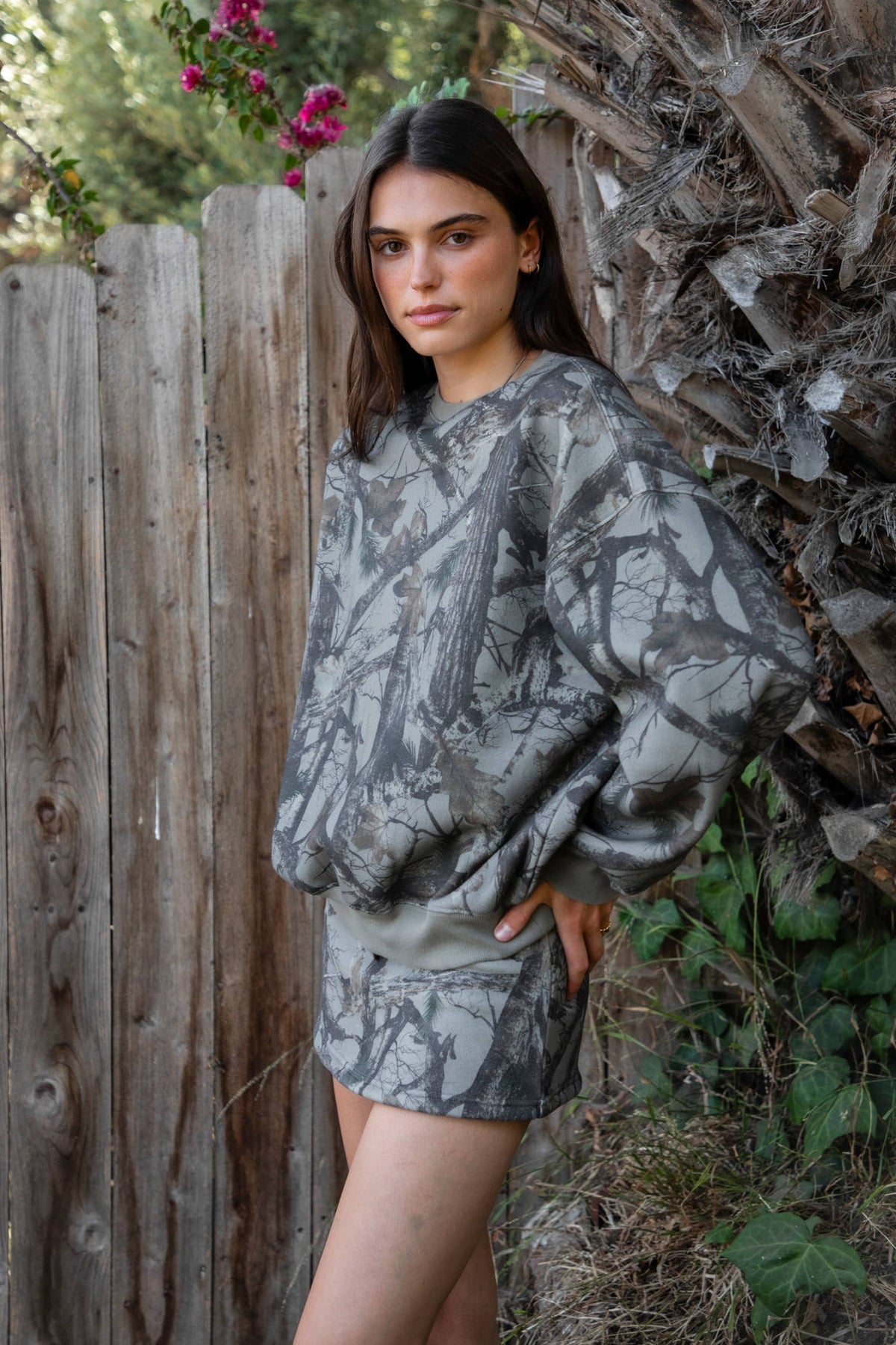 Woodland Camo Cloud Fleece Crew Neck Sweatshirt
