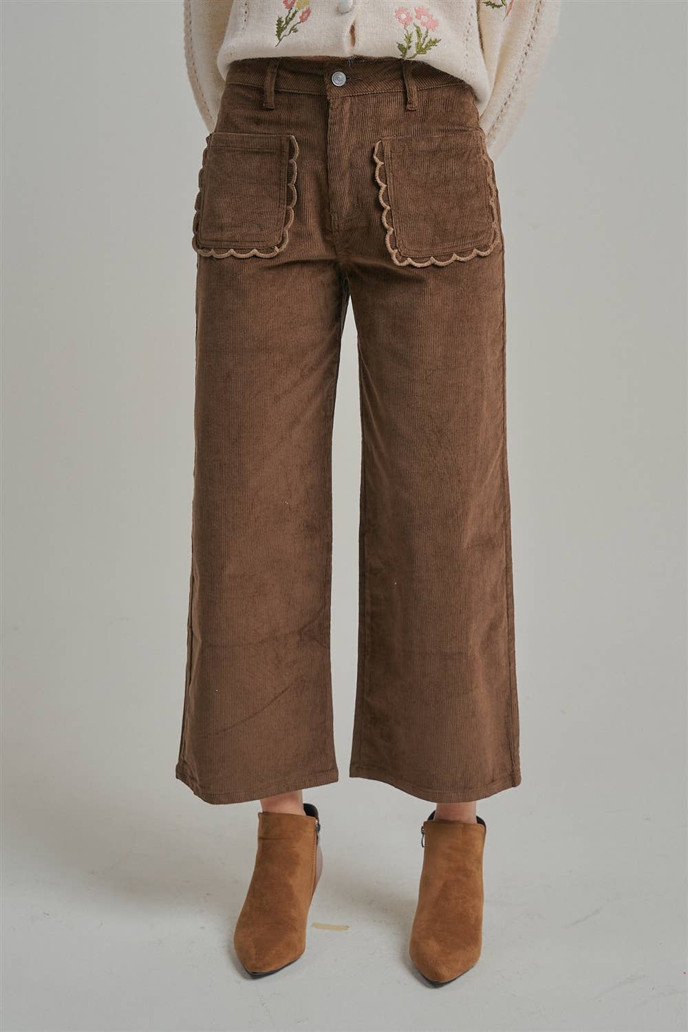 CORDUROY WIDE LEG PANTS
