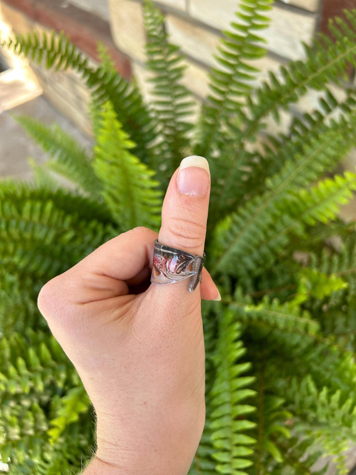 Trout and Fishing Lure  Ring