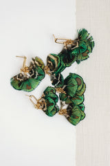 Mallard Fall Feather Tassel Statement Earrings