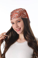 Vintage Paisley Satin Square Scarf Multi-use Neck Bandana