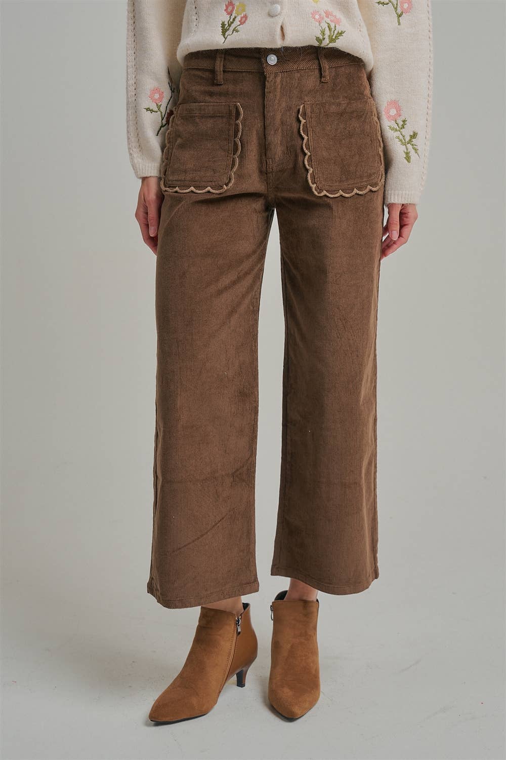 CORDUROY WIDE LEG PANTS