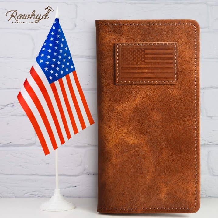 American Flag Leather Wallet for Men