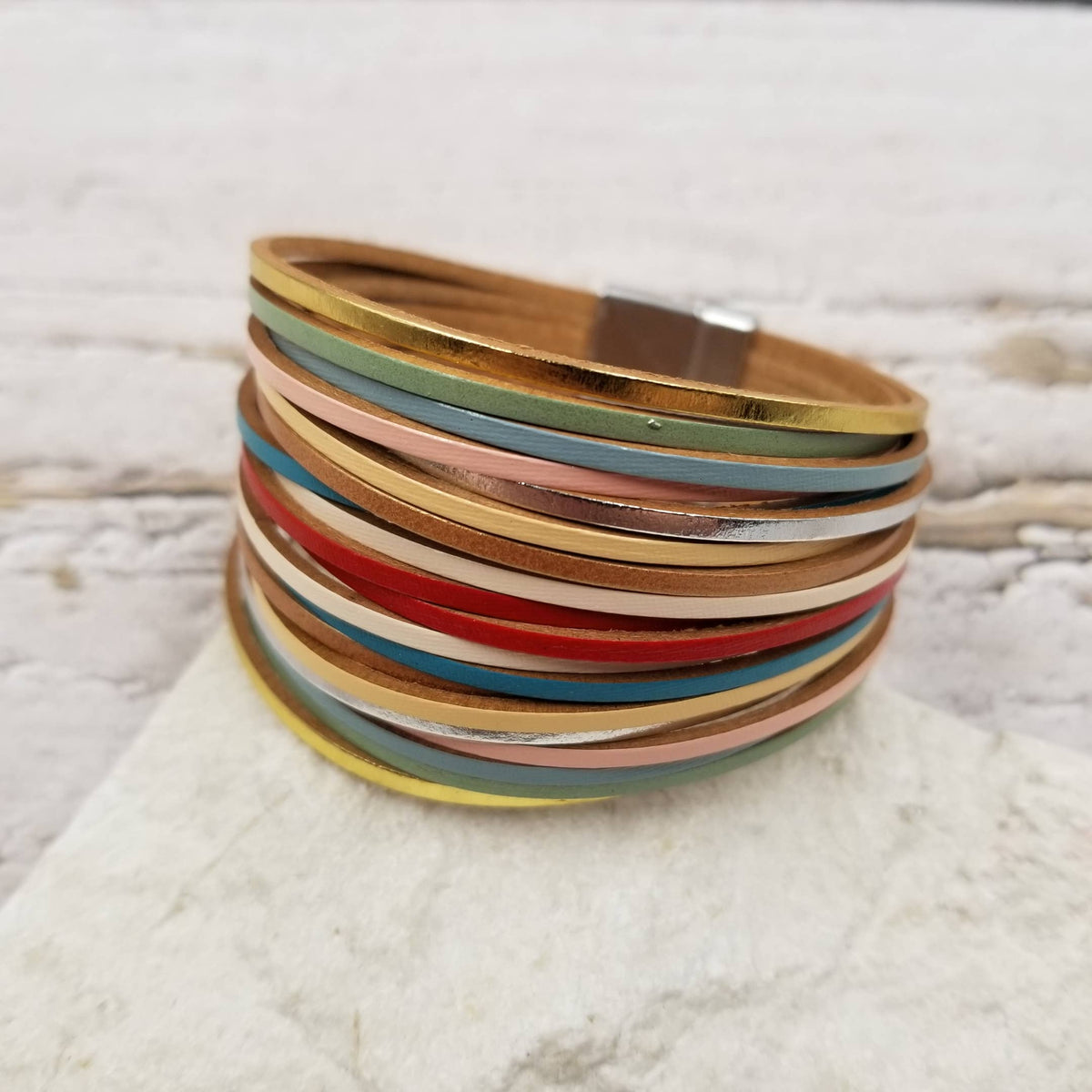 Boho Leather Magnetic Buckle Bracelet