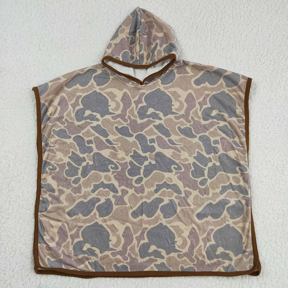 Kids Camo Terry Swim Towel Cover Up