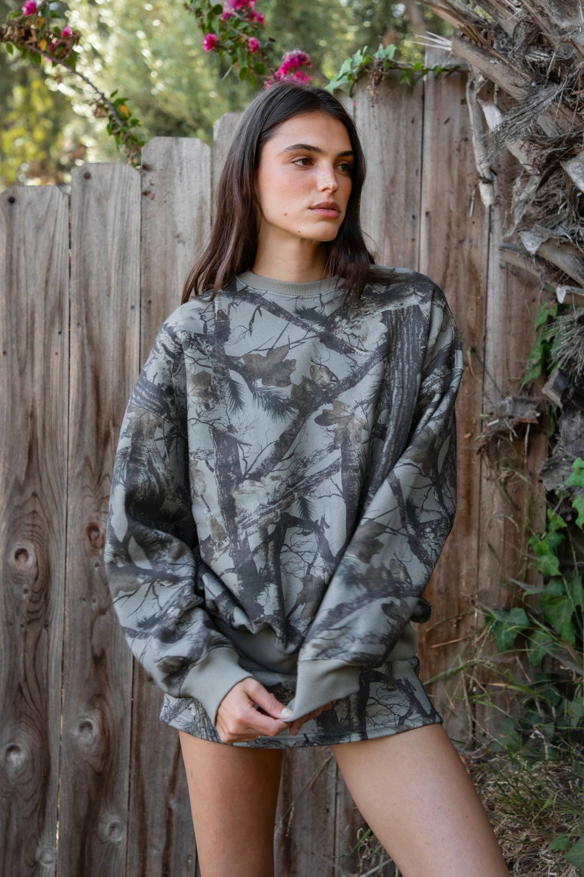 Woodland Camo Cloud Fleece Crew Neck Sweatshirt