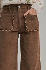 CORDUROY WIDE LEG PANTS