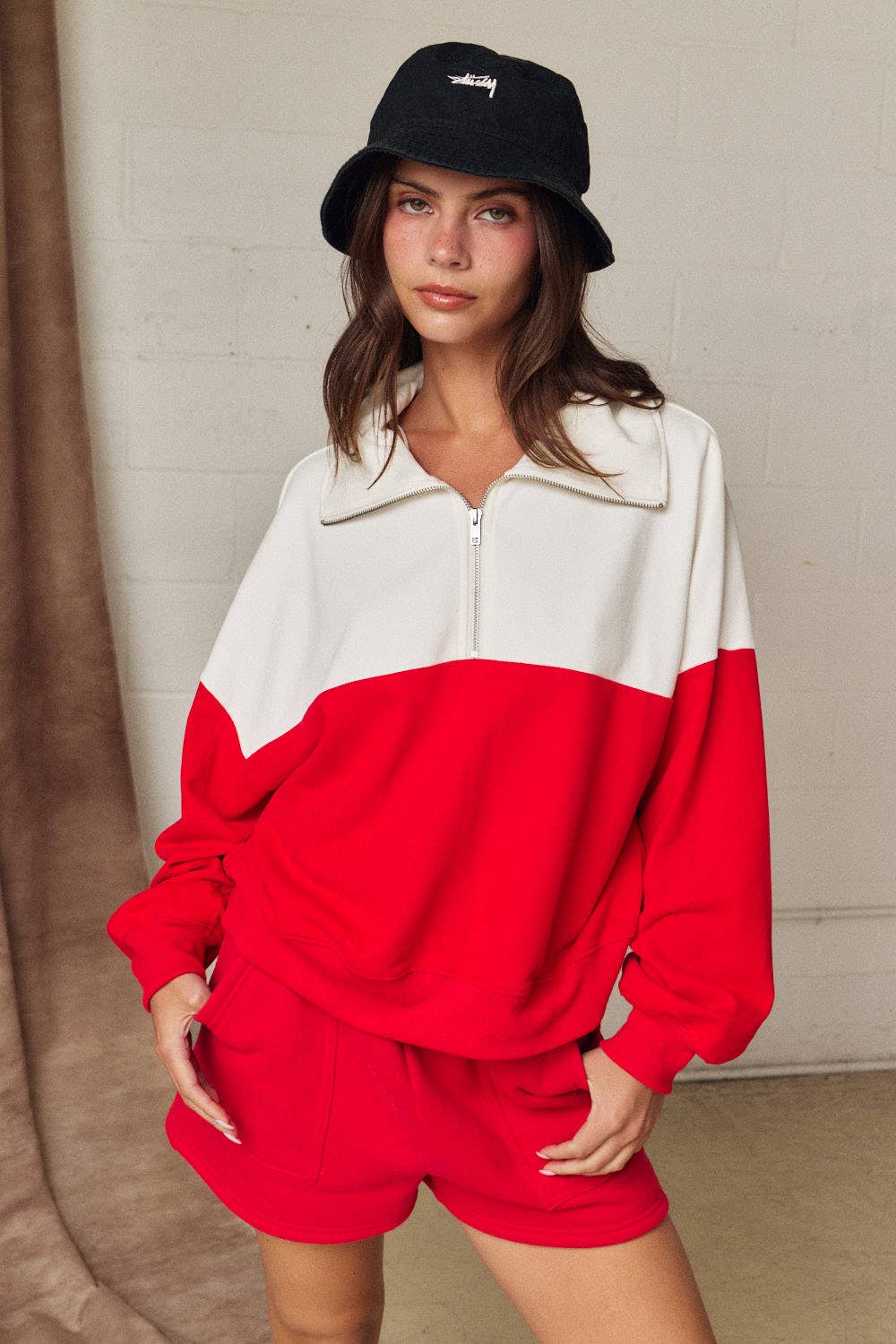 GA Colorblock Half Zip Pullover Relaxed Fit