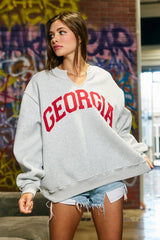 Georgia Split-Neck Terry Sweatshirt