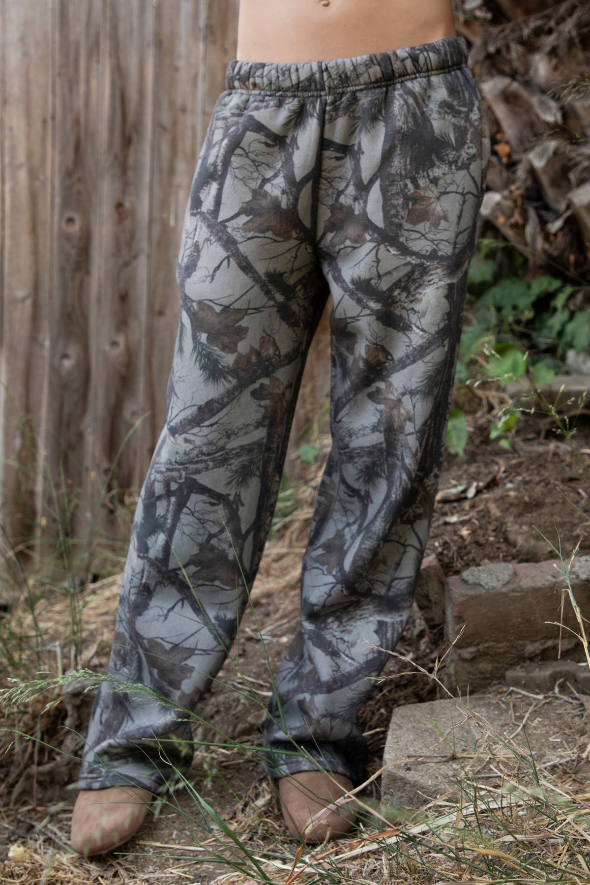 Woodland Camo Cloud Fleece Wide Leg Sweatpants