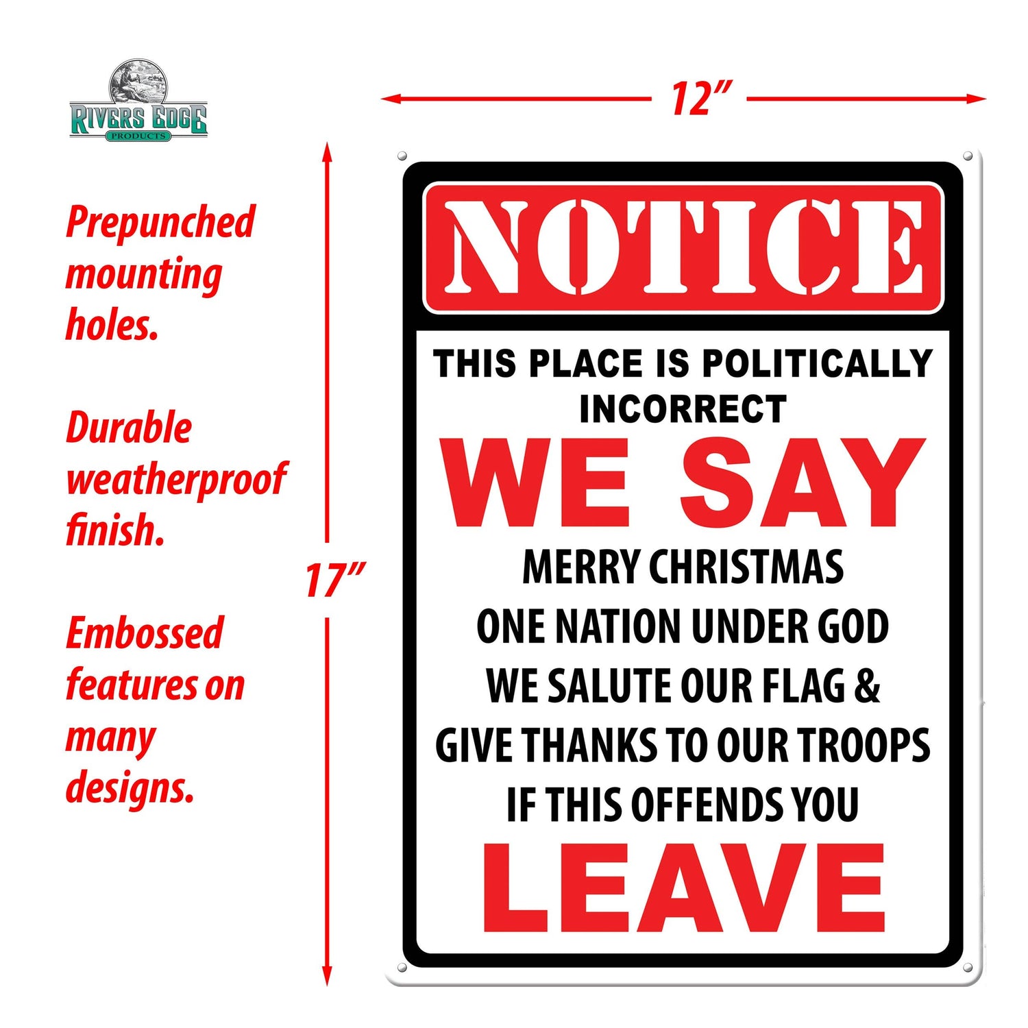 Tin Sign 12in x 17in-Politically Incorrect