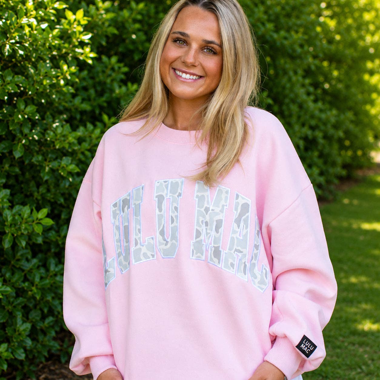 Pink Camo Lulu Mac Crewneck