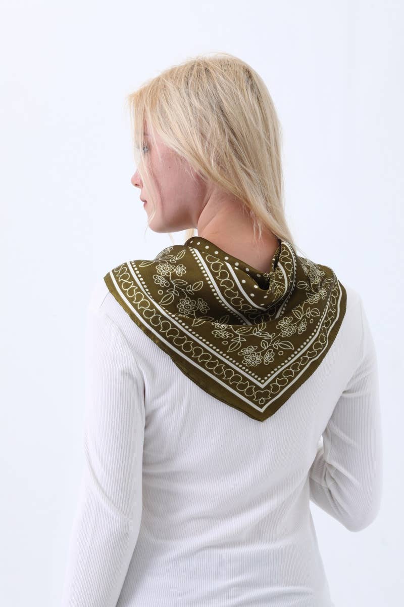 Olive Floral Dot Scarves