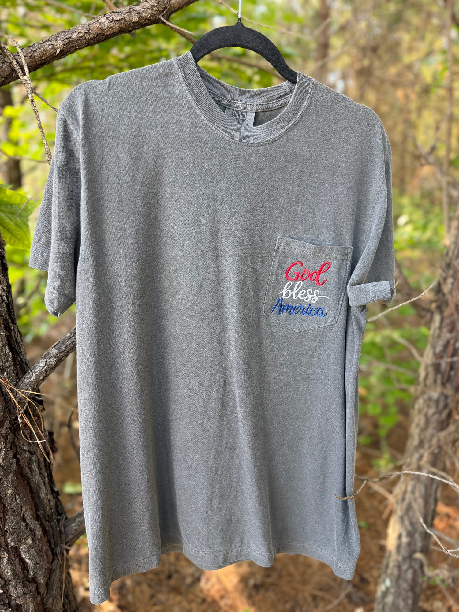 God Bless America Emrboidered Tee