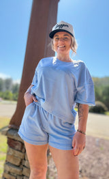 Powder Blue 2pcs Short Set