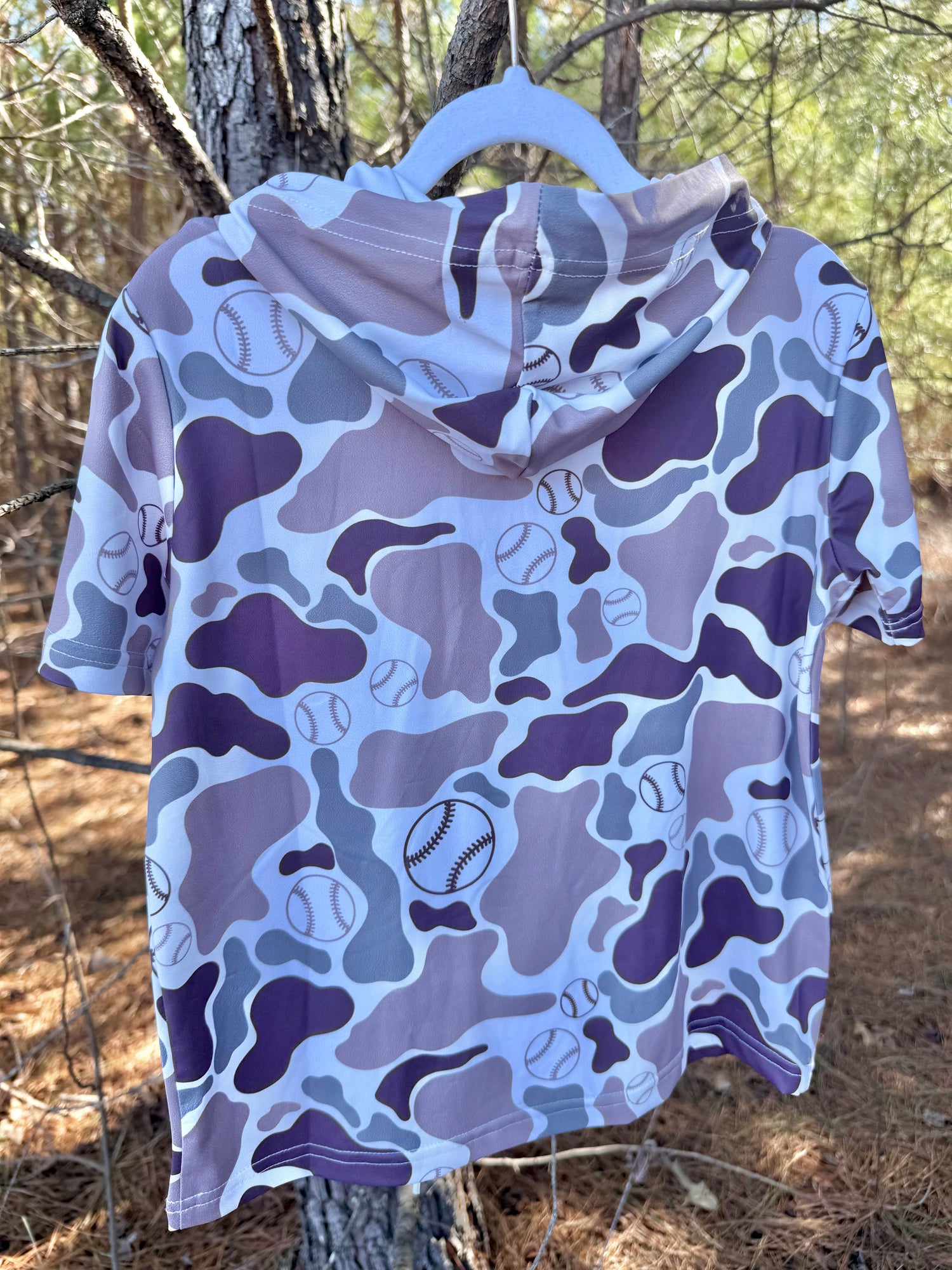 Adult Bases Loaded Camo Hooded Tee
