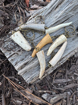 Deer Antler Tine Keychain Keyring