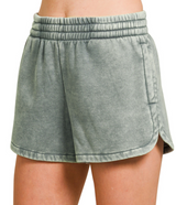 Acid Washed Dolphin Shorts