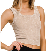 Washed Ribbed Crop Tank