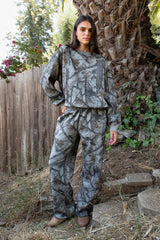 Woodland Camo Cloud Fleece Wide Leg Sweatpants