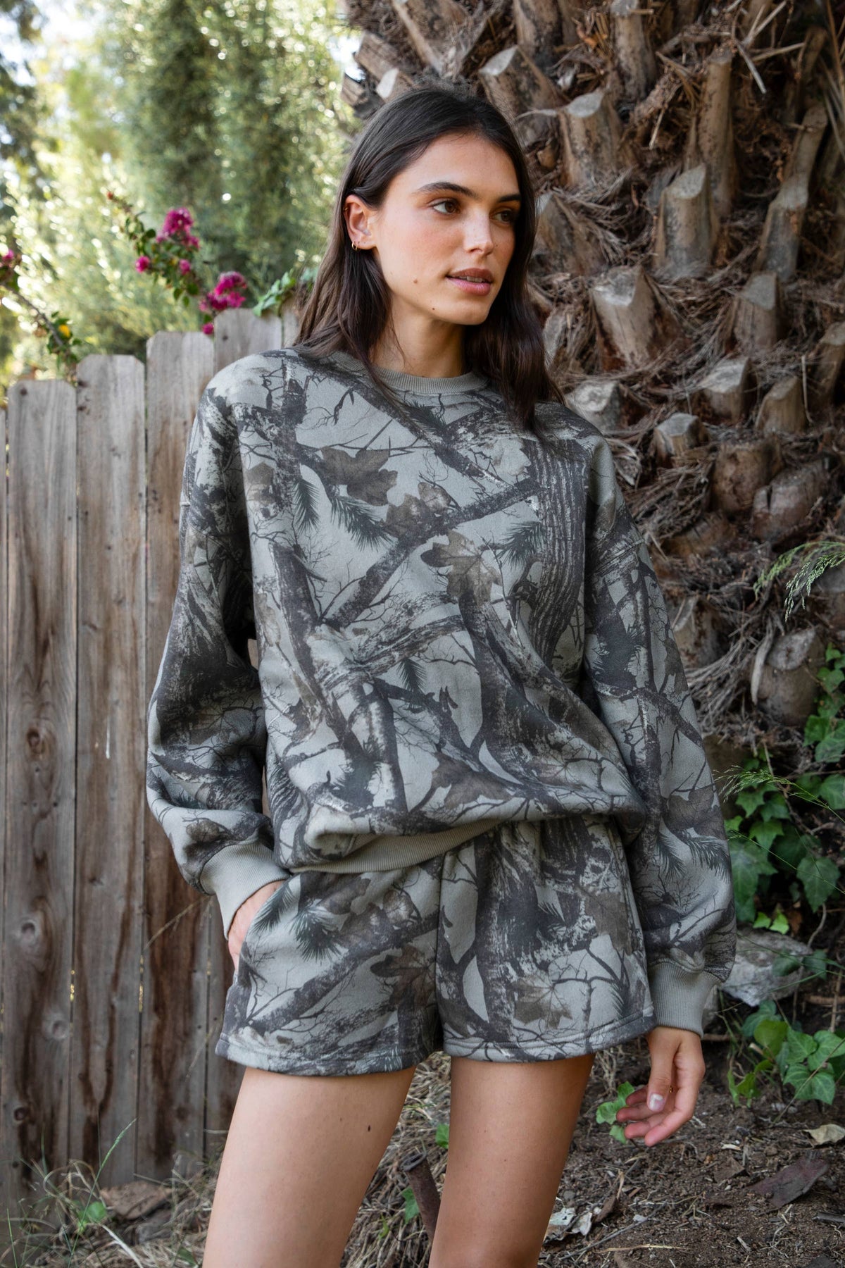 Woodland Camo Cloud Fleece Crew Neck Sweatshirt