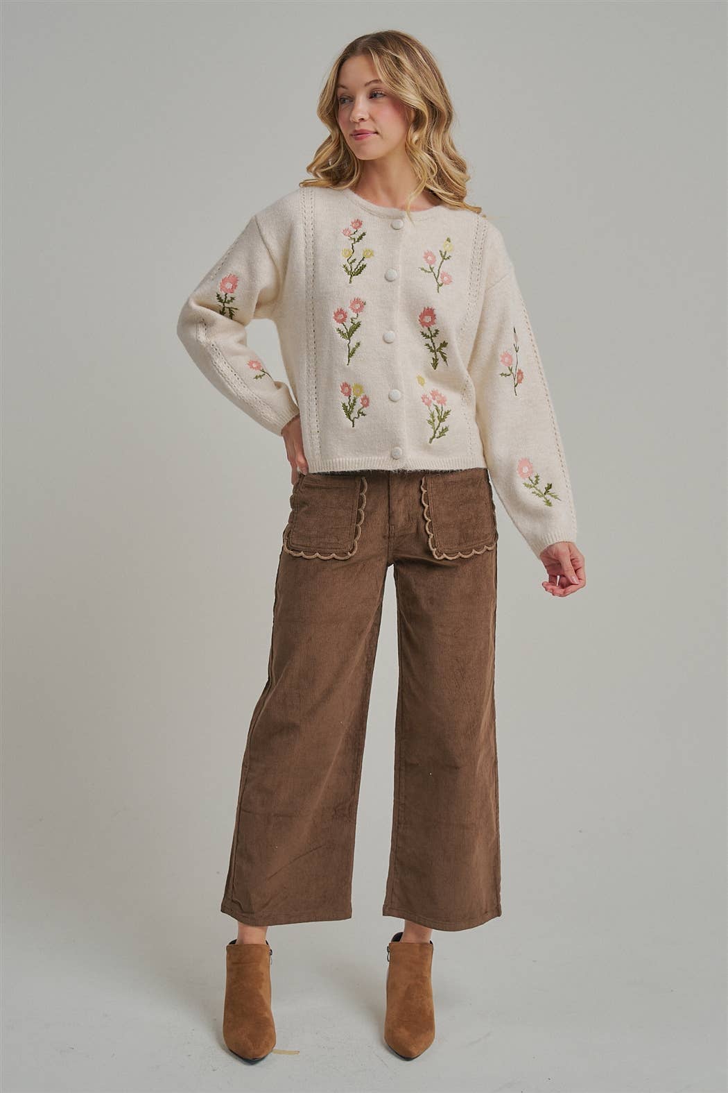 CORDUROY WIDE LEG PANTS