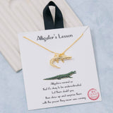 Gold Dipped Alligator Pendant Necklace