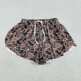 Women's Retro Camo Ruffle Shorts