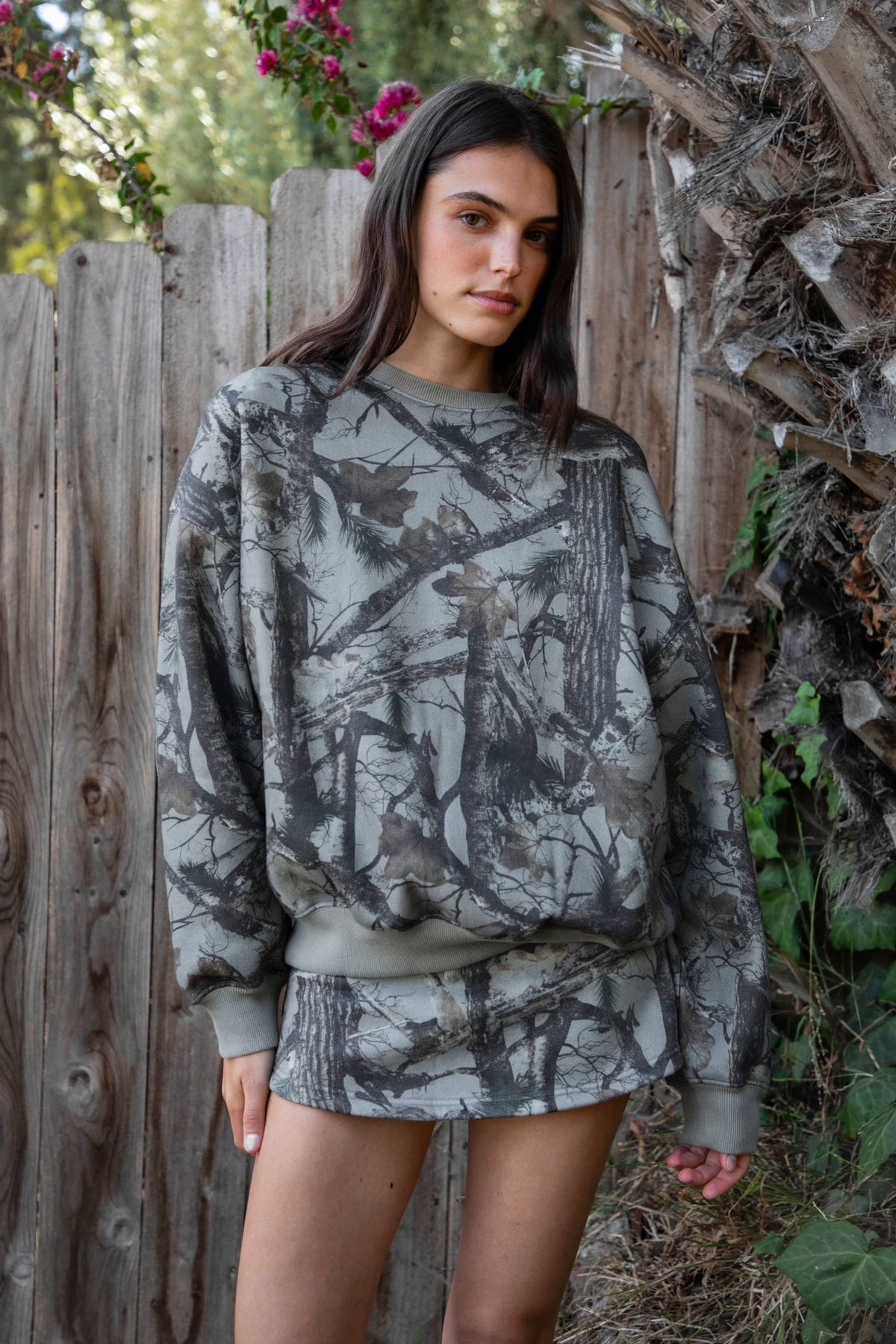 Woodland Camo Cloud Fleece Crew Neck Sweatshirt