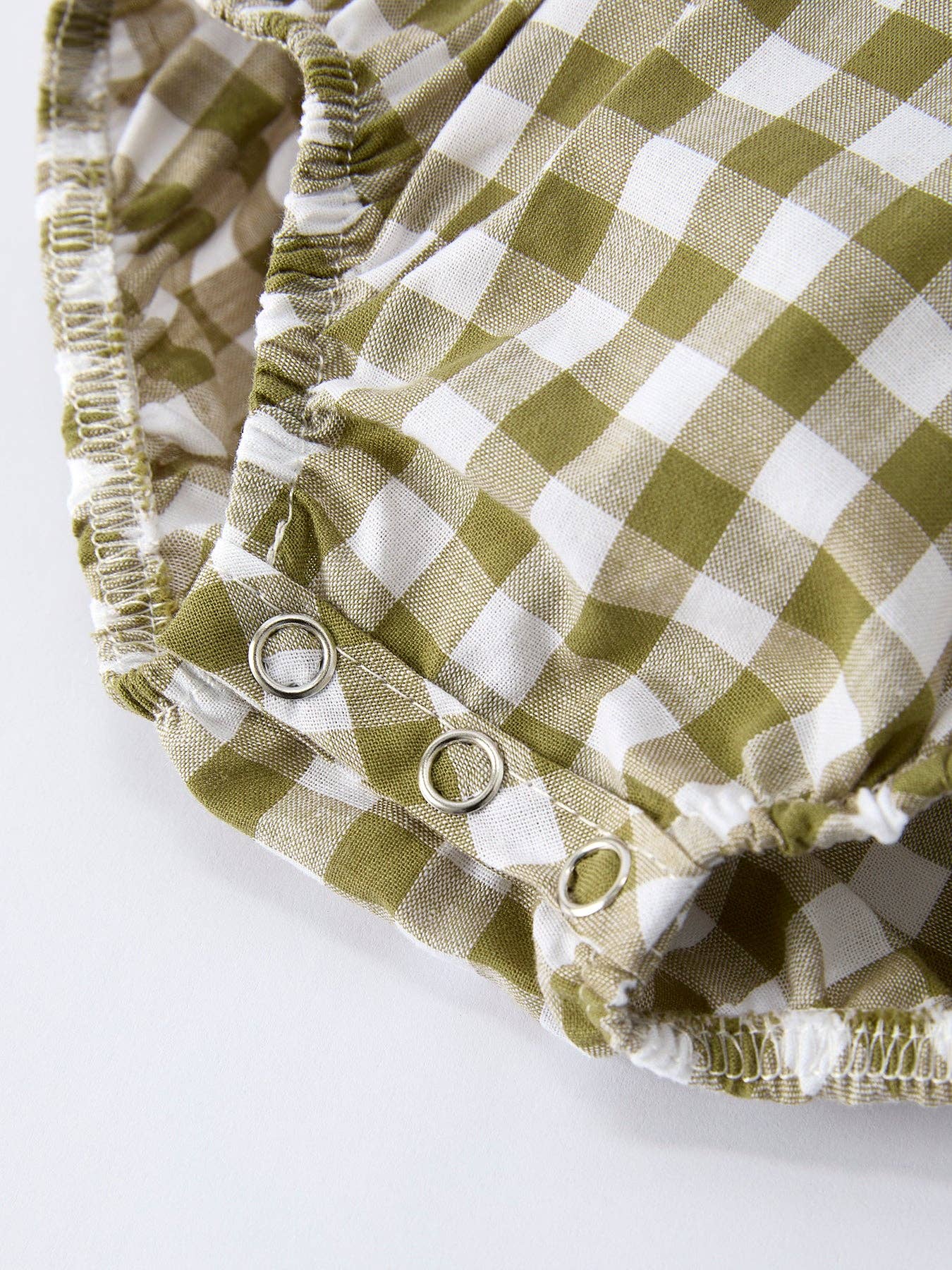 Green Plaid Fish Smocked Romper