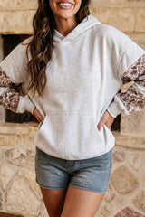 Western Patchwork Camo Hoodie Long Sleeve Sweatshirt