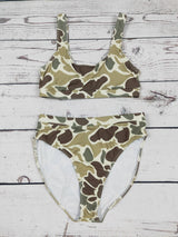 Vintage Camo Two Piece Swim Set