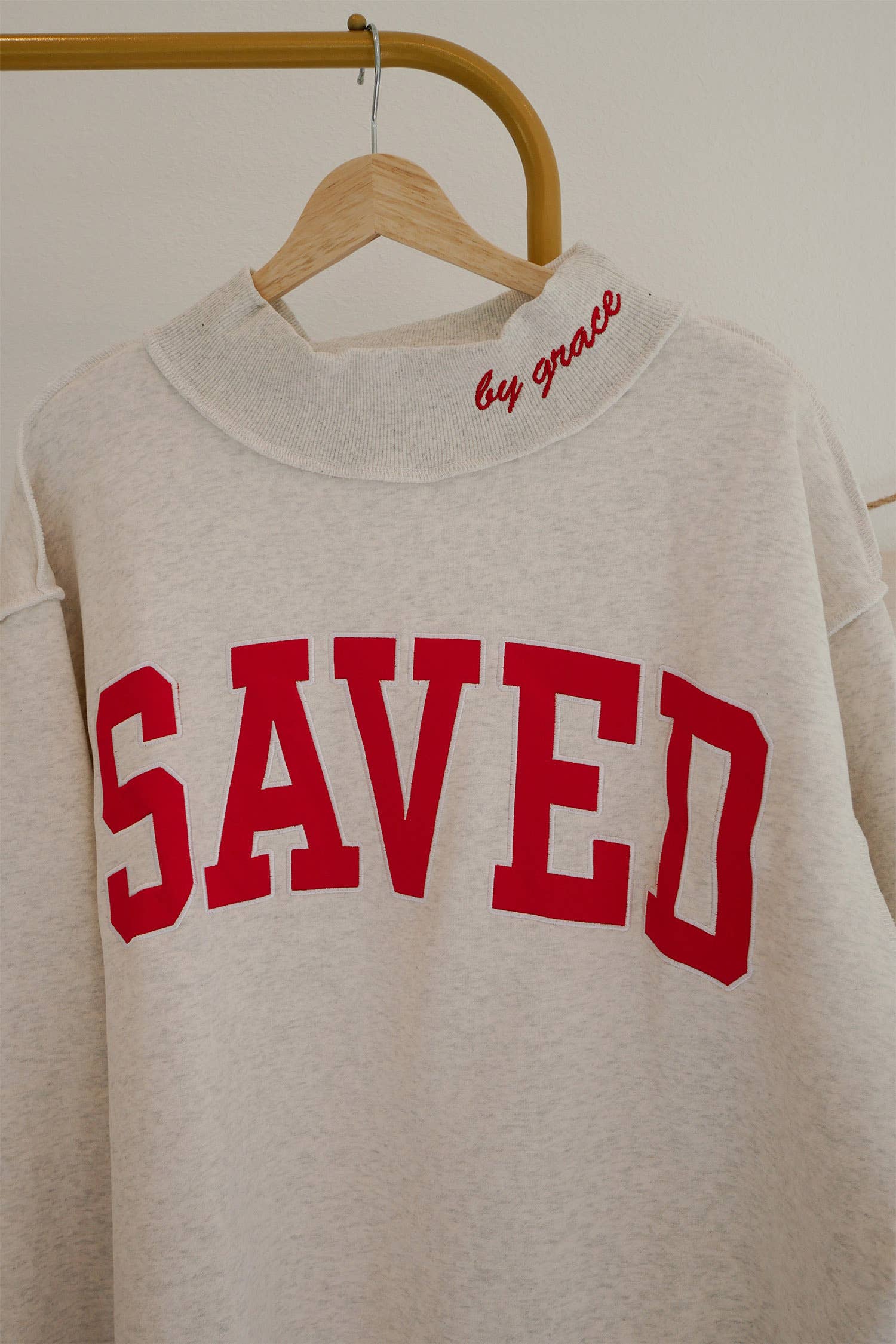 Saved By Grace Mock Neck Sweatshirt